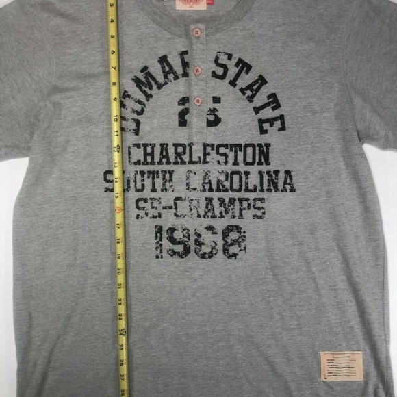 Hawke And Dumar Mens Gray T-Shirt 3 Buttons - Picture 5 of 6